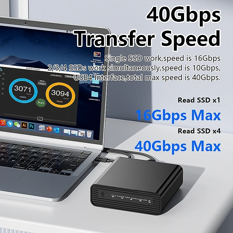 알루미늄 M2 4베이 USB4 외장 NVME SSD 케 - External Ssd 리뷰 및 가격